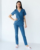 Медицинский костюм женский Рио синий